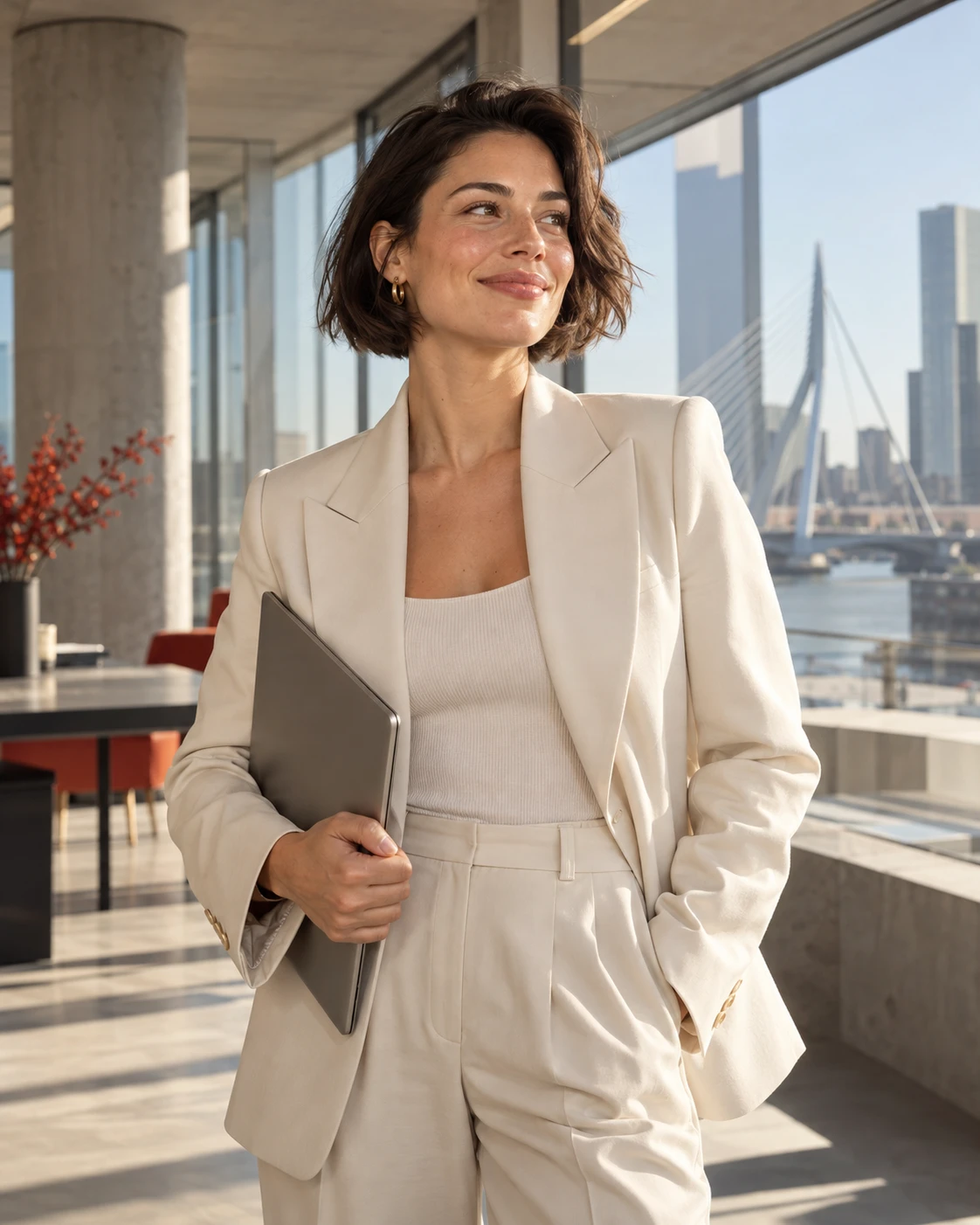 Illustratief campagnebeeld: een professional in een licht kantoor in Rotterdam